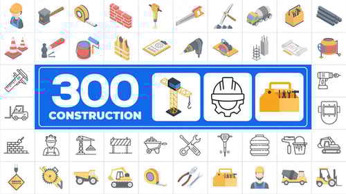 300 Icons Pack Construction