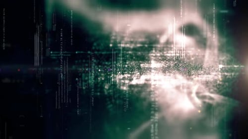 Futuristic Floating Digital data - Numbers Telemetry 7