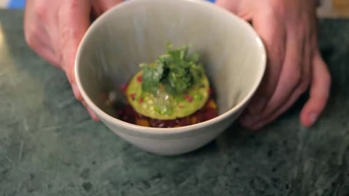 Close Up of Exquisite Appetizer in Bowl