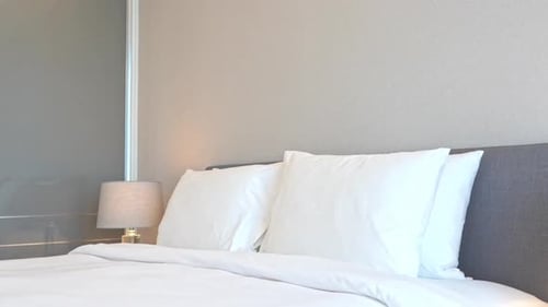 Serene Bedroom Interior with Clean White Bedding