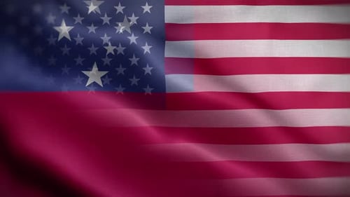 USA Samoa Flag Loop Background 4K