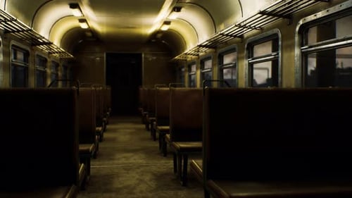 Intérieur de l'ancien train électrique soviétique