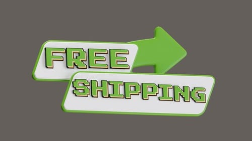 3D Animation of Free Shipping eliminates additional costs