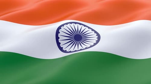 Waving India Flag Background Animation Seamless Loop