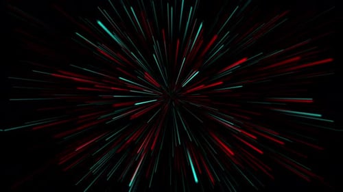 Blue and red lights motion on a black background