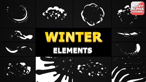 Hand-Drawn Winter Holiday Liquid Elements and Transitions