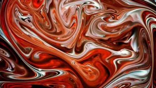 Abstract Footage of Swirling Red, Black and White Fluid
