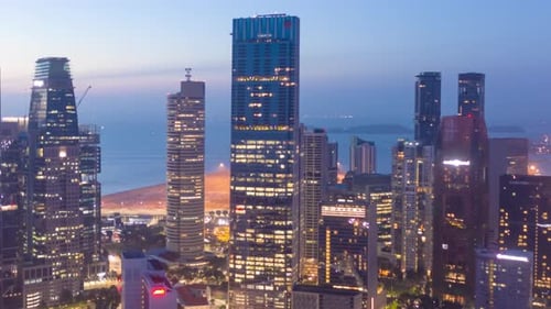 Beautiful moment of Singapore and business and financial district,