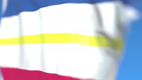 Waving Flag Motion Background Loop with Realistic Fabric Movement