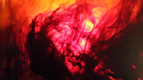 Abstract Red and Yellow Ink Flowing Pattern