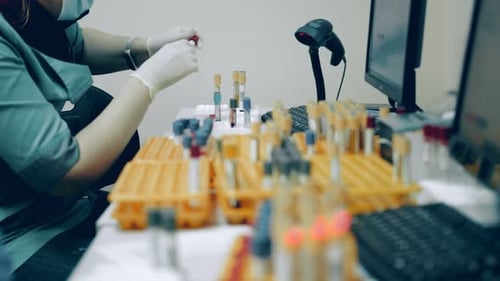 Medical Professionals Processing Samples in Clinical Laboratory