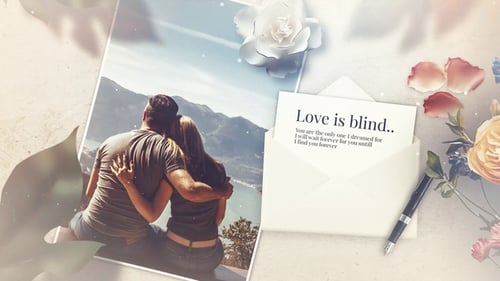Nostalgic Romantic Photo Slideshow with Elegant Floral Elements