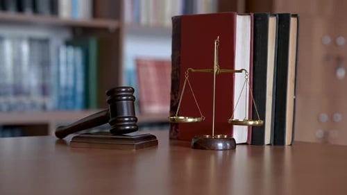 Scale of Justice Judge Gavel and Legal Lawyer Books