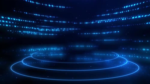 Digital technology cyber lines background High-tech HUD grid video news studio