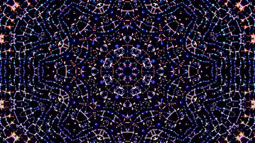 Abstract Digital Kaleidoscope Loop of Glowing Lines