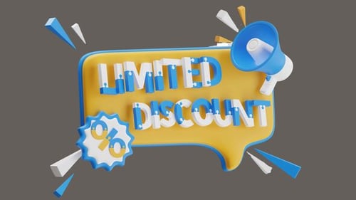 3D-Animation des limitierten Rabattangebots zur Preissenkung
