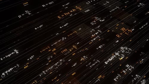 Abstract Scientific Formulas Digital Data Stream Background