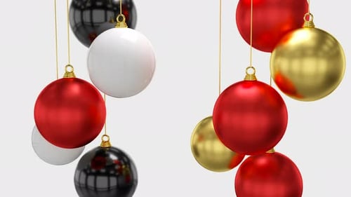 Seamless Loop of Elegant Christmas Ornaments Swaying