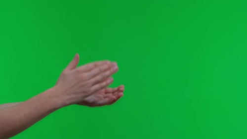 Female Hands Clapping on a Chroma Key Background