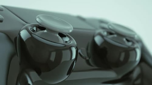 Control remoto desde la rotación de la consola de juegos sobre fondo blanco