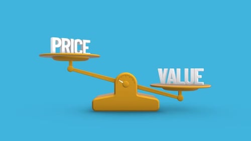 Price vs Value Balance Weighing Scale Looping Animation