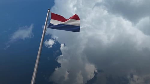 Bandera de Holanda ondeando en 4K