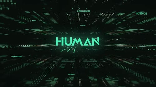 Sci Fi Digital Data Word Human