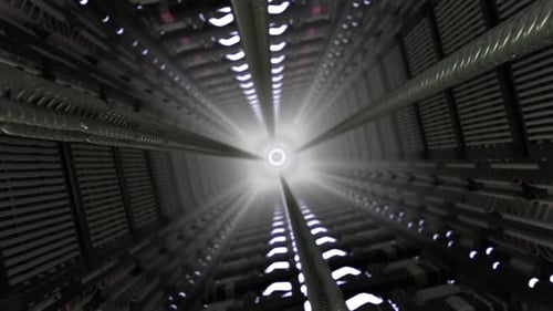 Futuristic Sci-Fi Tunnel Flight Digital Technology Background