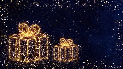 Golden Glitter Gift Boxes Celebration Background Animation