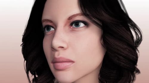 Advanced Futuristic Laser Device Performing Skin Treatment on Human Face