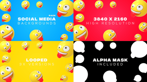 Playful 3D Emojis with Tongues Animated Looping Background