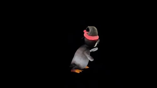 Cartoon Pengui Dance 5 Weihnachts-Konzept