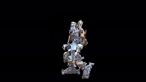 Metallic Robot Dancing in a Futuristic Animation