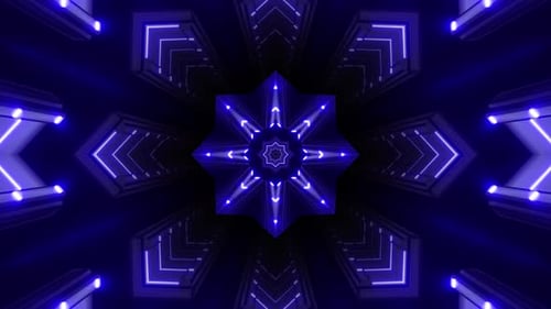 4k Red Flicker Neon Tunnel