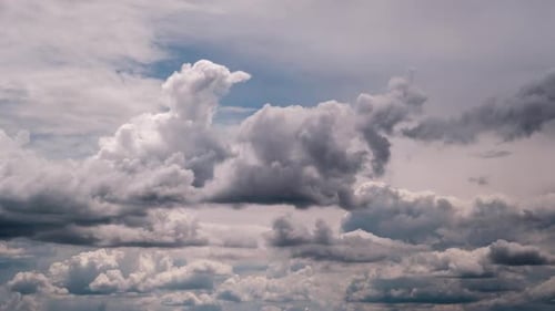 Timelapse of Cumulus Clouds Moving in the Blue Sky