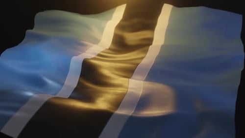 Realistic Waving Flag of Botswana 3D Animation