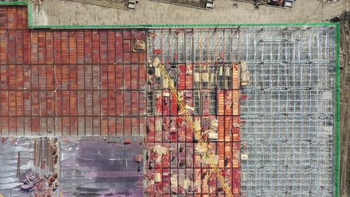 Construction site in city