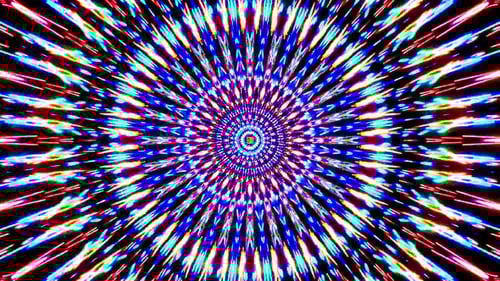 Abstrakter roter gelber blauer Hintergrund 3D-Flüssigkeitslinien in einer Mehrfarbe