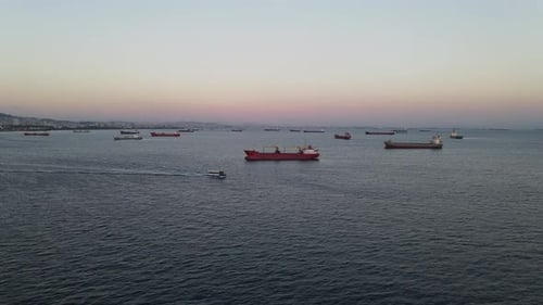 Ship Anchored Sea