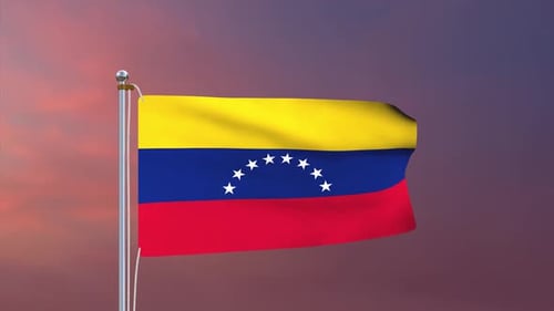 Realistic Waving Venezuela Flag Seamless Loop Animation