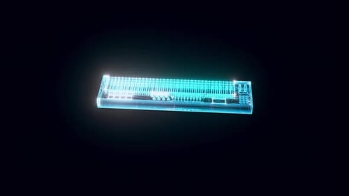 Synthesizer Piano Hologram Rotating 4k