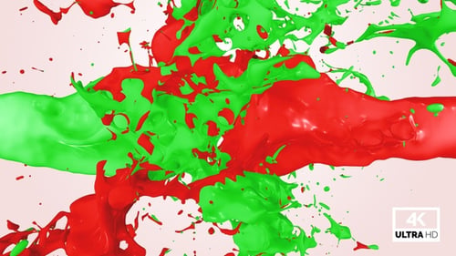 Mehrfarbiger Spritzer in Rot und Grün