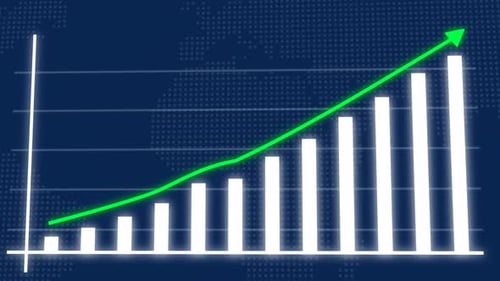 Animated Corporate Bar Chart with Upward Trend