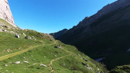 Aerial landscape in the mountains.