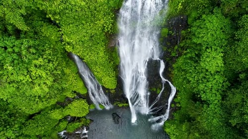 Wonderful Tropical Waterfall in Bali, Indonesia