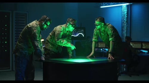 Soldiers Discussing Military Strategy