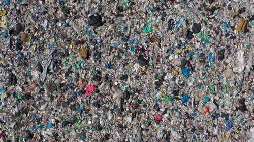 Aerial View of Landfill Full of Waste and Plastic