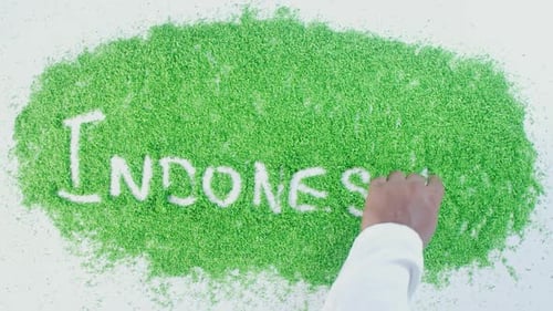 Green Hand Schreiben Indonesien