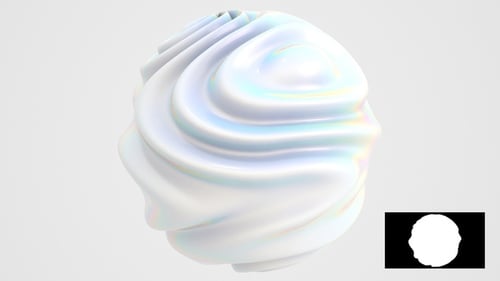 Abstract Fluid White Iridescent Morphing Object Animation