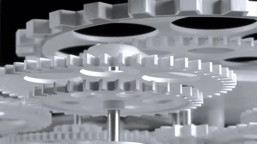 Rotating Gears Mechanism Macro Shot